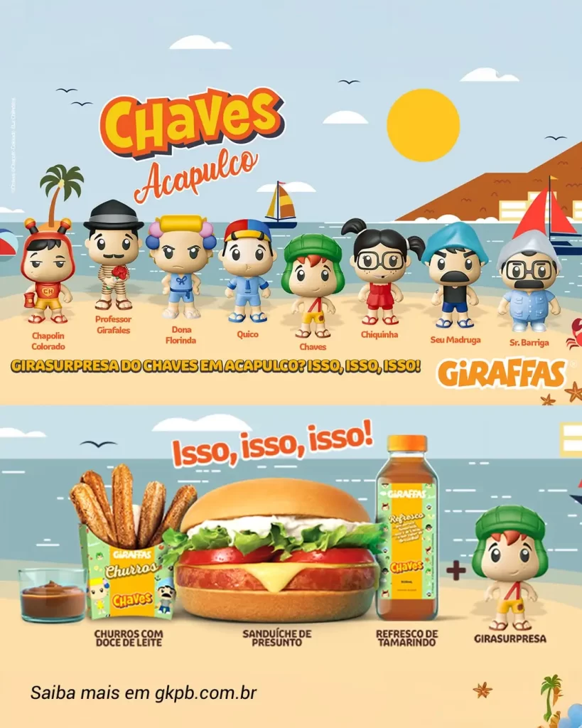 Chaves em Acapulco: Giraffas lança combo especial com brindes colecionáveis