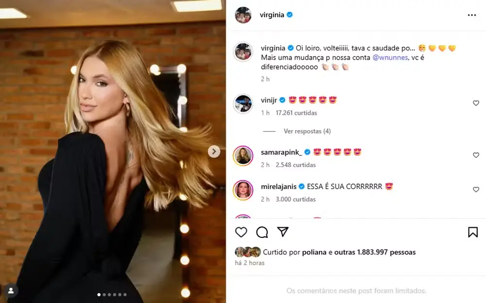Vini Jr reage ao novo visual loiro de Virginia Fonseca