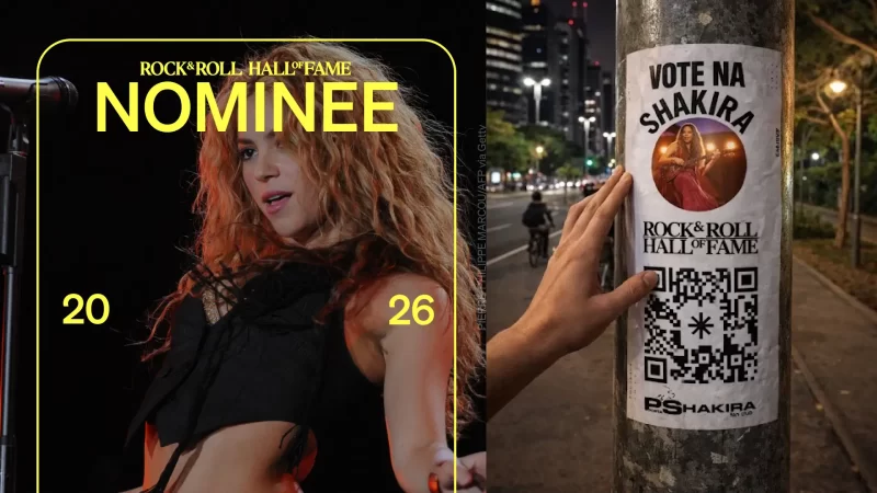 Shakira no Rock & Roll Hall of Fame 2026: veja como votar e levar ao #1
