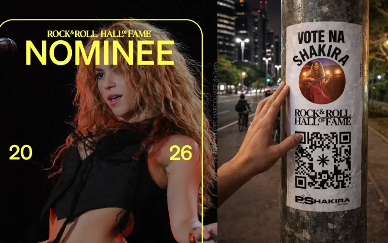 Shakira no Rock & Roll Hall of Fame 2026: veja como votar e levar ao #1