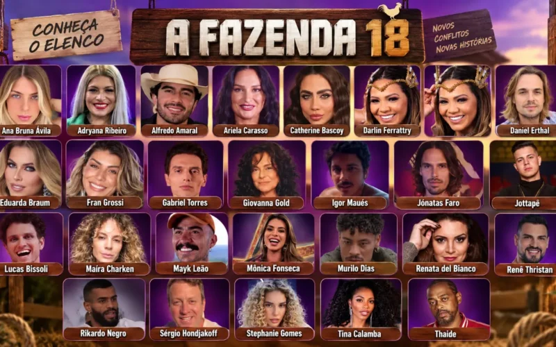 A Fazenda 2026: conheça o elenco completo e as novidades da 18ª temporada